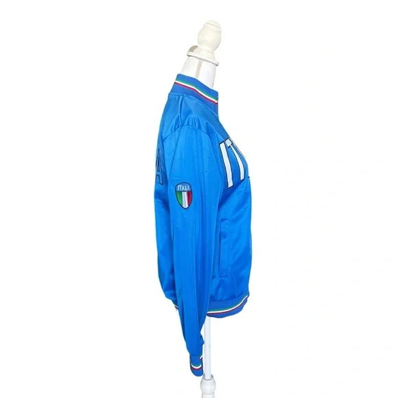 Italia Men’s Italy Track Jacket Blue Zip Up | Soccer Y2K | Size M - Picture 3 of 10